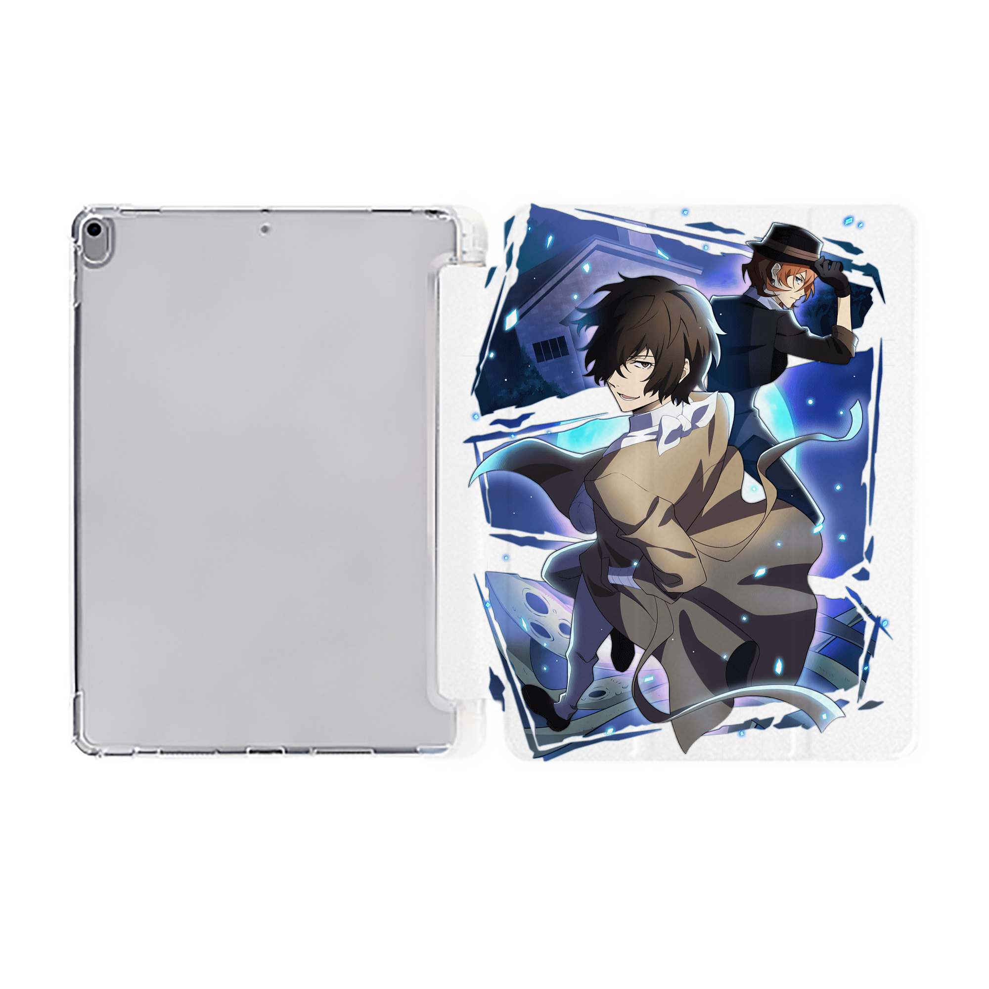 （画像用） 文豪ストレイドッグス Bungo Stray Dogs IPad ケース ペン収納付き 三つ折りスタンド PUレザー×シリコン 対応機種9.5/10.5/10.9インチ